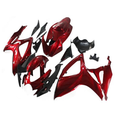 ABS Plastics Fairing Kit Fit for Suzuki GSXR600 GSXR750 2006 2007 K6 Injection Mold Bodywork Candy Red Black Body Kits - size: Style 7