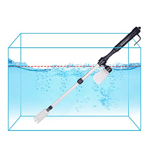 SUNGOOYUE Aquarium Vacuum Sand Washer Electric Gravel Cleaner Kit ABS Multi Function Water Changer 520L H Telescopic 16.3 to 32.9in Fish Tank Cleaning Tool for Home Aquariums