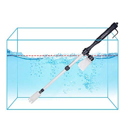 SUNGOOYUE Aquarium Vacuum Sand Washer Electric Gravel Cleaner Kit ABS Multi Function Water Changer 520L H Telescopic 16.3 to 32.9in Fish Tank Cleaning Tool for Home Aquariums