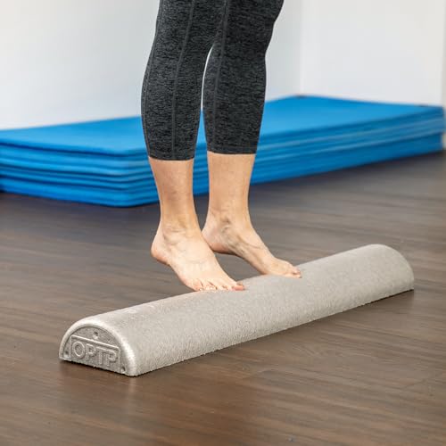 OPTP Silver AXIS Moderately Firm Foam Roller – Half-Round, Silver, 36" x 3" - size: 36" x 3" Half-Round