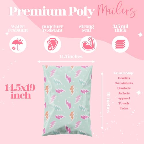 Designer Poly Mailer Original Variety Pack, Heavy Duty Waterproof Self-Seal Shipping Bags for Small Businesses, Cute Mailing Envelopes, Bulk Tear-Resistant Packaging, 36 Bags