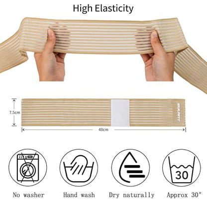 EULANT Elastic Wrist Support Brace 2 Pcs,Adjustable Compression Wrist Wraps - color: Beige, size: 40cm