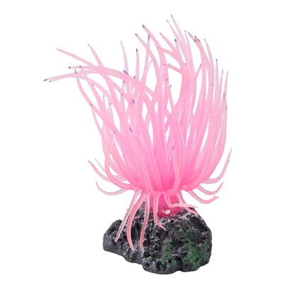 balacoo Artificial Reef Decor Aquarium Accessories Soft Fake Coral Ornament with Base for Stable Fish Tank Decoration