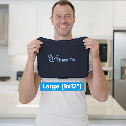 TheraICE PROpack Ice Pack for Injuries, Reusable Soft Multipurpose Cold Gel Ice Pack for Muscular Back Pain, Shoulder, Hip, Knee - Flexible Cold Compress Wrap for Minor Aches & Pains - 9 x 12 - size: Large (Pack of 1)