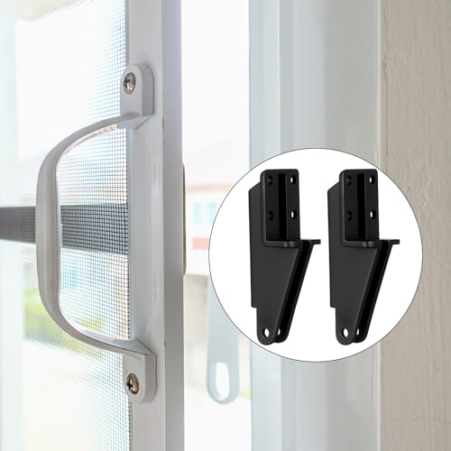 Nuanchu 2 Pack Screen Door Closer Bracket Storm Hardware Replacement Post Jamb Bracket Plastic Replacement Parts for Door Closers(Black)