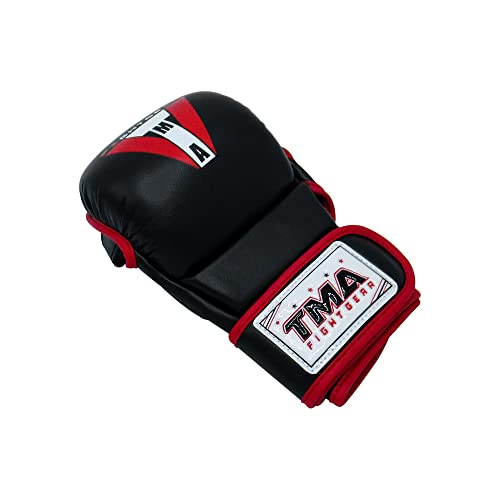 TMA MMA Gloves Sparring Grappling, Hybrid Martial Arts Mitts Men Women, Muay Thai, Punching Bag Kickboxing - size: Large-X-Large