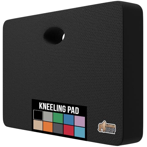 GORILLA GRIP® Extra Thick Supportive Foam Kneeling Pad, Large Cushion Heavy Duty Knee Pads for Gardening, Baby Bath Time, Dirt and Water Resistant, Workout and Garden Supplies, 17.5x11, Black - color: Black