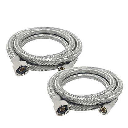 [2-Pack] PROCURU 36" (3Ft) x 3/8" Comp x 1/2" FIP Faucet Hose Connector, Stainless Steel Braided Supply Line (9SF36-2P) - size: 36 Inch