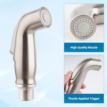 Universal Kitchen Side Sprayer Compatible with Moen Faucet, Kitchen Sink Faucet Sprayer Replacement with Quick Connector/Hose/Holder, Pull Out Sprayer Head Replacement, Easy to Install, Brushed Nickel