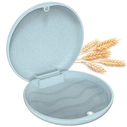 Retainer Case, Retainer Case Slim, Mouthguard Case, Orthodontic Case, Wheat Straw Box, Blue - color: Blue