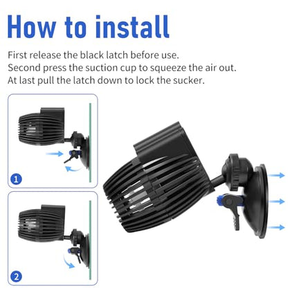 AQUANEAT 2 Pack Aquarium Circulation Pump, 480 GPH Fish Tank Powerhead, Saltwater Wave Maker, Submersible Water Pump with Suction Cup