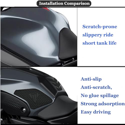 IZX For YAMAHA MT-07 MT07 MT 07 2021 2022 2023 Motorcycle Accessories Non-Slip Side Fuel Tank Stickers Waterproof Pad Rubber Sticker Tank Pad