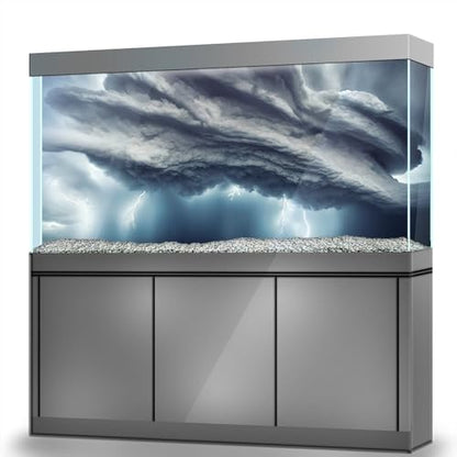 Aquarium Background Stickers - Thunderstorm Lightning - Self-Adhesive Fish Tank Reptile Terrarium Decor Poster (90 x 60 cm / (35.4 x 23.6 inches))
