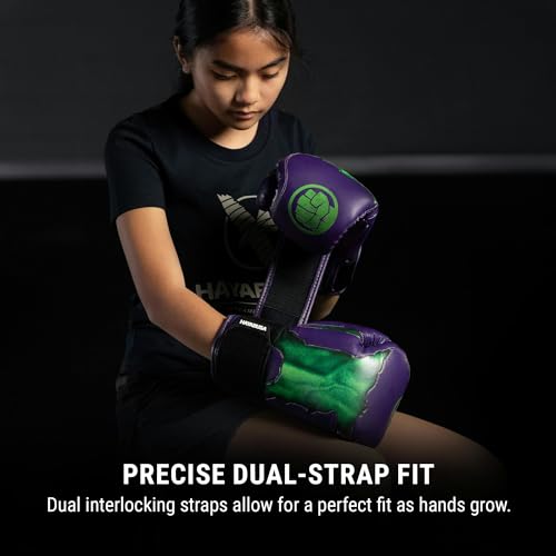 Hayabusa Marvel Hero Elite Boxing Gloves | Sparring and Training, Muay Thai Kickboxing, Fight Ready, Licensed Design, Padded Knuckle, 10oz 12oz 16oz, Men and Women - color: Hulk, size: 10oz
