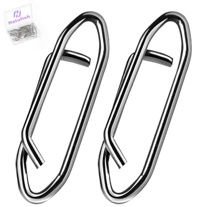 Power Fishing Clip - Fishing Speed Clips 50Pcs Stainless Steel Quick Change Connector,Link Split Rings Snaps for Lures Saltwater Size S# M# L#