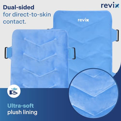 REVIX XXL Full Back Ice Pack Wrap, Large Gel Packs for Injuries Reusable - style: Blue