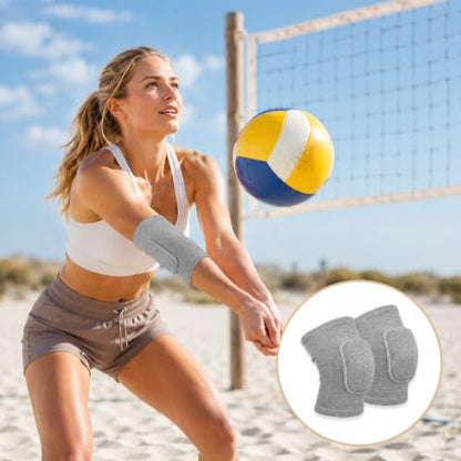 1Pair Arm Brace Pads, Elbow Protector with Thicken Sponge Pad Breathable - color: Gray
