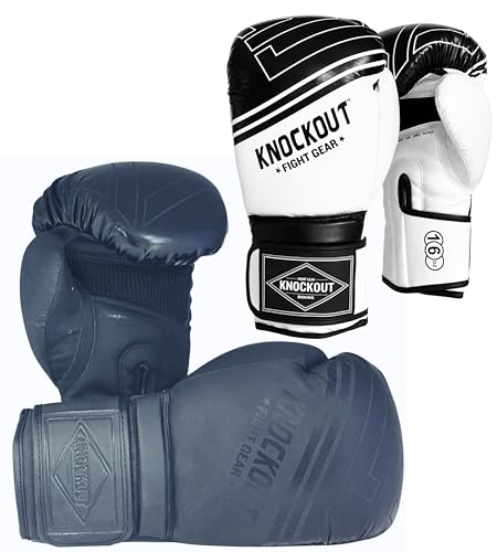 Boxing Gloves & Muay Thai Shin Guards for Men and Women, MMA Kickboxing Shin Pads Set, Adjustable Shin Guards with Instep Protection, Sparring & Martial Arts Training Gear - color: White-Black, size: 16 oz