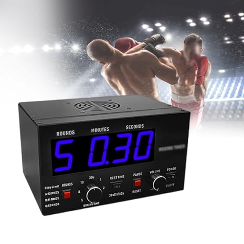 Led Interval Timer, Professional Gym Timer, Selectable Unlimited Rounds, Adjustable Sound Volume/Exercise Time,Blue - color: Blue