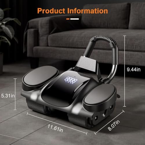 Ab Roller Wheel with Elbow Support - Abdominal Rebound Roller with LCD Large Screen Display