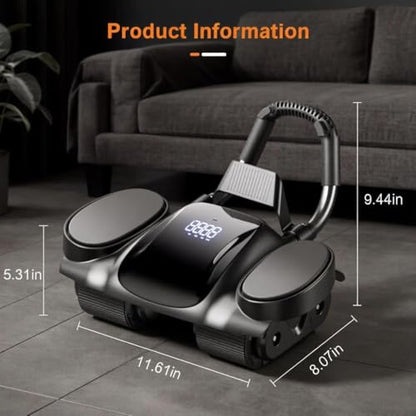 Ab Roller Wheel with Elbow Support - Abdominal Rebound Roller with LCD Large Screen Display