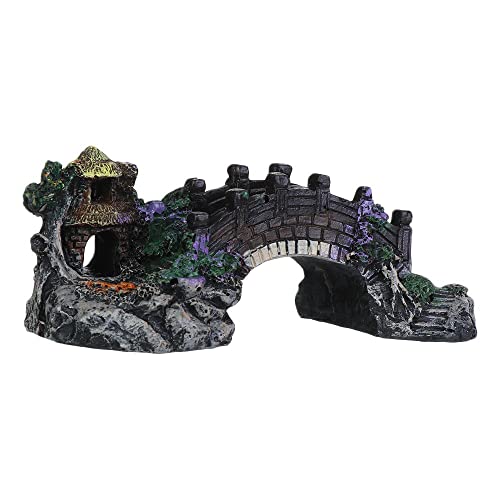 HomeSoGood Fish Tank Decoration Aquarium Ornament Poly Resin Bridge for Aquariums, Fish Tank, Gardens