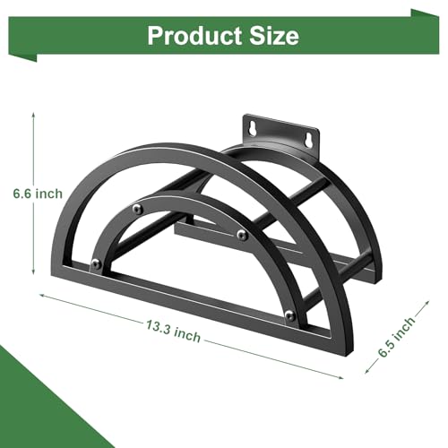 OLV Hose Holder Wall Mount, Outdoor Water Hose Holder Holds 125-ft Hose, Heavy Duty Metal Detachable Hose Hanger Reel Storage Organizer, Hose Rack for Outside Garden Lawn Yard Farm, Black
