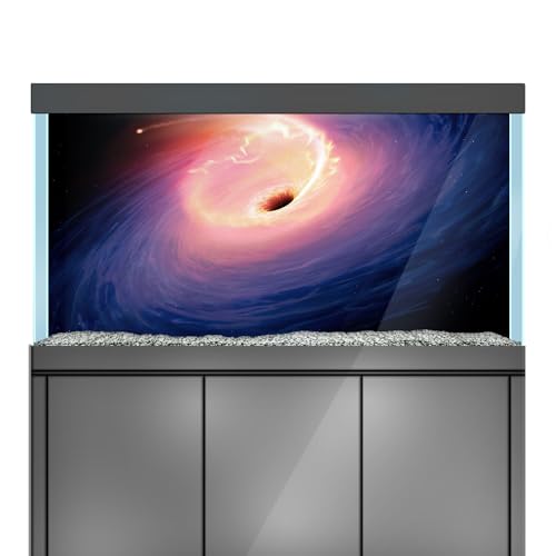 Aquarium Background Stickers - Cosmic Swirl, Black Hole - Fish Tank Reptile Terrarium Decor Poster (60 x 40 cm / (23.6 x 15.7 inches))