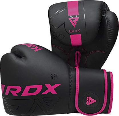 RDX Women Boxing Gloves, Pro Training Sparring, Maya Hide Leather, Muay Thai MMA Kickboxing, Adult, Heavy Punching Bag Focus Mitts Pads Workout, Ventilated Palm, Multi Layered, 8 10 12 14 16 Oz - size: 10OZ