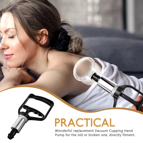 NOLITOY Universal Cupping Vacuum Pump - High Suction Manual Hand Pump Replacement - One-Hand Operation Portable Vacuum Handle for Chinese Cupping Therapy, Home Spa & Massage Parlor