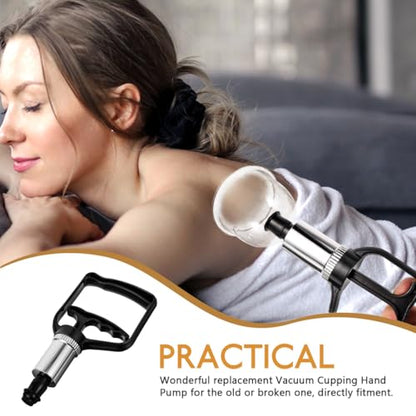 NOLITOY Universal Cupping Vacuum Pump - High Suction Manual Hand Pump Replacement - One-Hand Operation Portable Vacuum Handle for Chinese Cupping Therapy, Home Spa & Massage Parlor