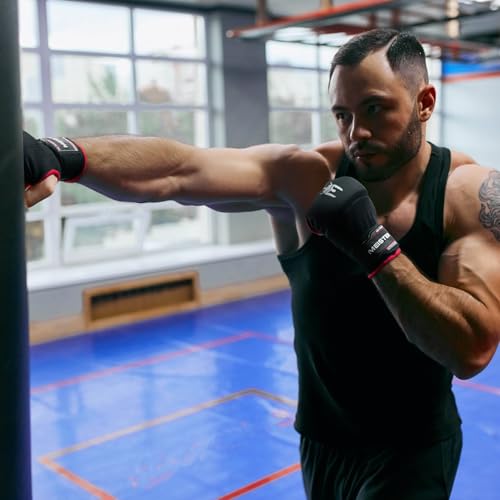 Meister Gel-Padded ProWrap Inner Hand Wrap Gloves (Pair) | Premium hand, knuckle and wrist protection for boxing, MMA and combat sports, easy slip-on design featuring ELITE wraps - size: Small-Medium