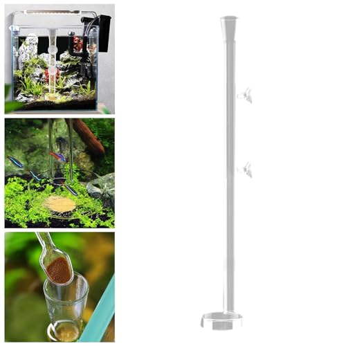 Aquarium Feeder Tube Glass Feeding Tube with Round Feeding Tray Multiuse Shrimp Feeder for Home Use, 45cm