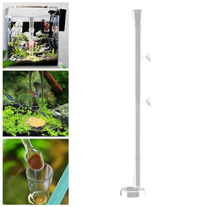 Aquarium Feeder Tube Glass Feeding Tube with Round Feeding Tray Multiuse Shrimp Feeder for Home Use, 45cm