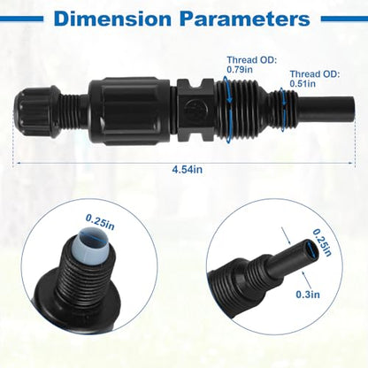 1/4-Inch UCDBINJ Injection Check Valve Replacement for Stenner Pumps, Fits for 45/85/100/170 Series, S128/S420/S10P/VX/S/SV Series, Classic Series Peristaltic Pump Parts