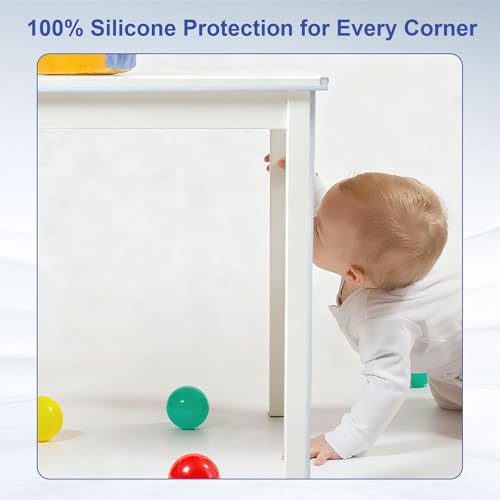 Ultra-Soft Silicone Edge Guards for Baby Proofing,Edge Protector 100% Silicone,Pre-Taped Adhesive Corner Protectors,Clear Child-Safe Table & Furniture Bumpers (1cmx1m)