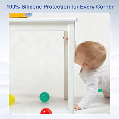 Ultra-Soft Silicone Edge Guards for Baby Proofing,Edge Protector 100% Silicone,Pre-Taped Adhesive Corner Protectors,Clear Child-Safe Table & Furniture Bumpers (1cmx1m)
