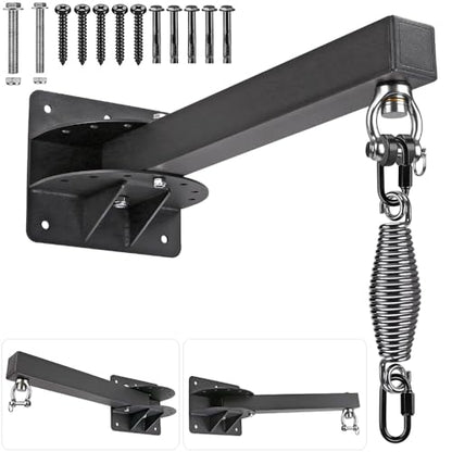 SELEWARE Wall Mount Heavy Bag Hanger Heavy Duty Punching Bag Hanger - color: 18" adjustable Heavy Bag Hanger with Spring