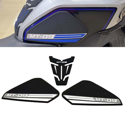 Motorcycle Fuel Tank Rubber Protection Pads for Yamaha MT-09 MT-09 SP 2025 - Anti-Slip Scratch Resistant Tank Traction Grips Sticker Decals (E) - color: White