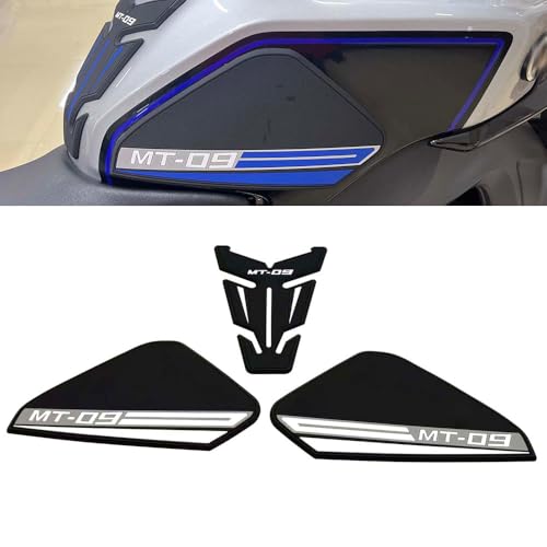 Motorcycle Fuel Tank Rubber Protection Pads for Yamaha MT-09 MT-09 SP 2025 - Anti-Slip Scratch Resistant Tank Traction Grips Sticker Decals (E) - color: White