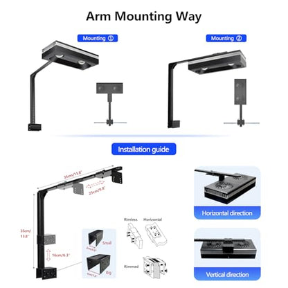 2PCS RL180 WiFi Full Spectrum Marine Led Lights with Arm Kit, Reef Aquarium Led Lighting 120CM-150CM Marine Reef Aquarium Fish Tank - size: 2 Light with Arm kit
