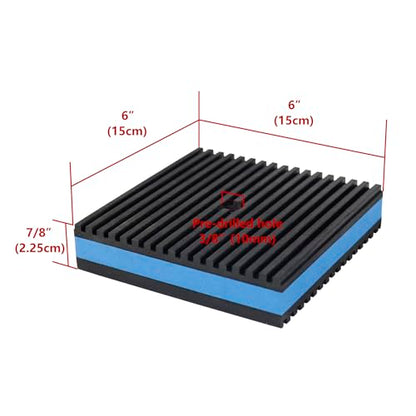 Anti Vibration Pads,6" X 6" X 7/8" Heavy Duty Blue EVA Rubber Anti Vibration Isolation Pad for Air Compressor,Washer and Dryer,HVAC,Treadmills,Air Conditioner Accessories,Pack of 4 - size: 6" X 6" X 7/8"