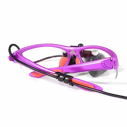 3.5x420MM Angle Adjustable Binocular Loupes Magnifier Glasses Loupes with Cloth Case (Purple) - color: Purple