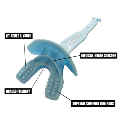 O Shield Striker Football Lip Guard with Permanent Strap - color: Columbia Blue
