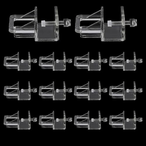 GLOBLELAND 12 Pcs Clear Acrylic Aquarium Lid Clips 28 mm Low Profile Fish Tank Cover Holder Rimless Tank Support Clamps for Glass Plastic Tops