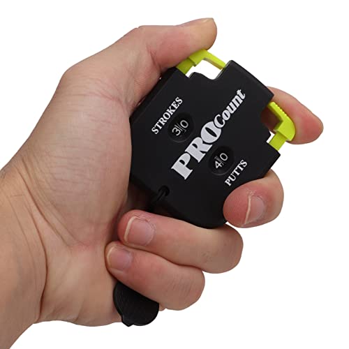 Mini Golf Stroke Counter Clicker with Dial Reset and Keychain, 2 Digit Golf Scorekeeper for Putts and Shots, Portable Outdoor Golf Game Scoring Tool (Black and Yellow)