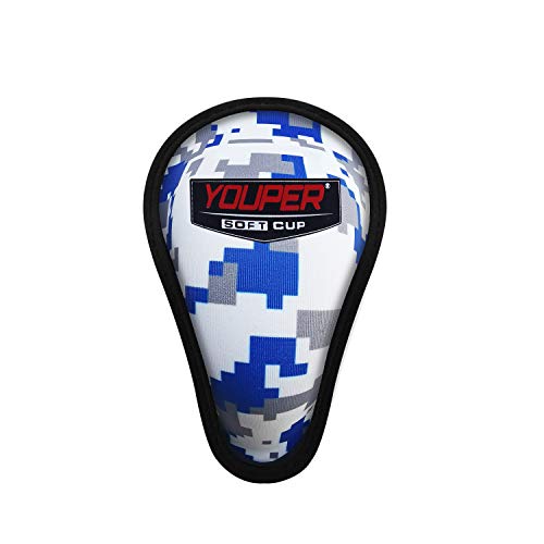Youper Boys Youth Soft Foam Protective Athletic Cup (Ages 7-12), Kid Athletic Cup for Baseball, T-Ball, Football - color: Ocean Camo
