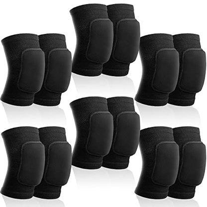 Yunsailing 6 Pairs Volleyball Knee Pads for Women, Men, Kids, L Size, Black - color: Black, size: L Size