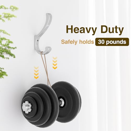 Large Coat Hooks Wall Mount,Heavy Duty Wall Hooks for Hanging,Silver 4 Pack - color: Silver, size: 4 Pack