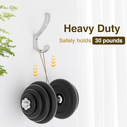 Large Coat Hooks Wall Mount,Heavy Duty Wall Hooks for Hanging,Silver 4 Pack - color: Silver, size: 4 Pack